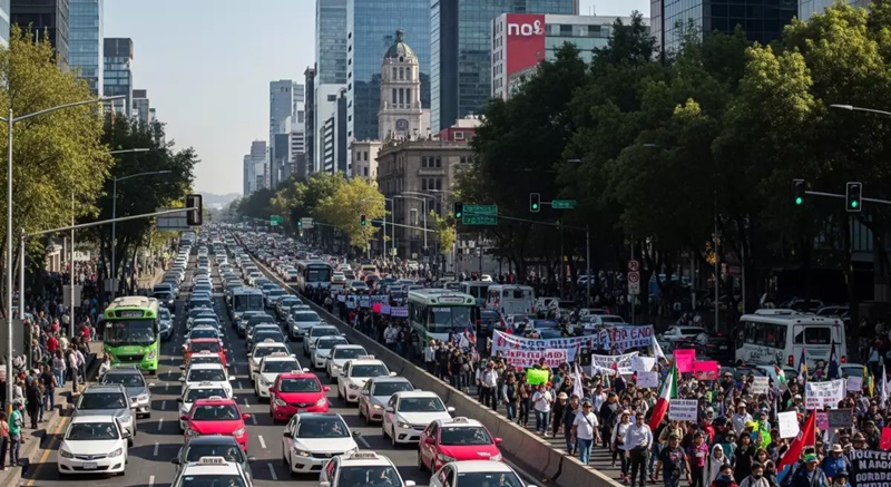Caos vial en CDMX por marchas y desfile del 20 de noviembre