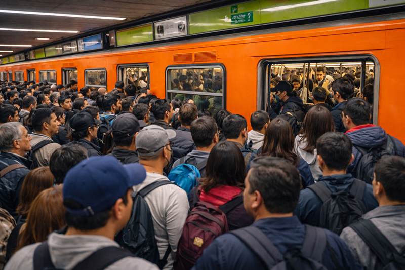 CDMX entre tráfico, marchas y Metro saturado