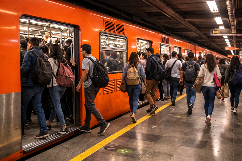 CDMX arranca el día con marchas, tráfico pesado y metro lleno